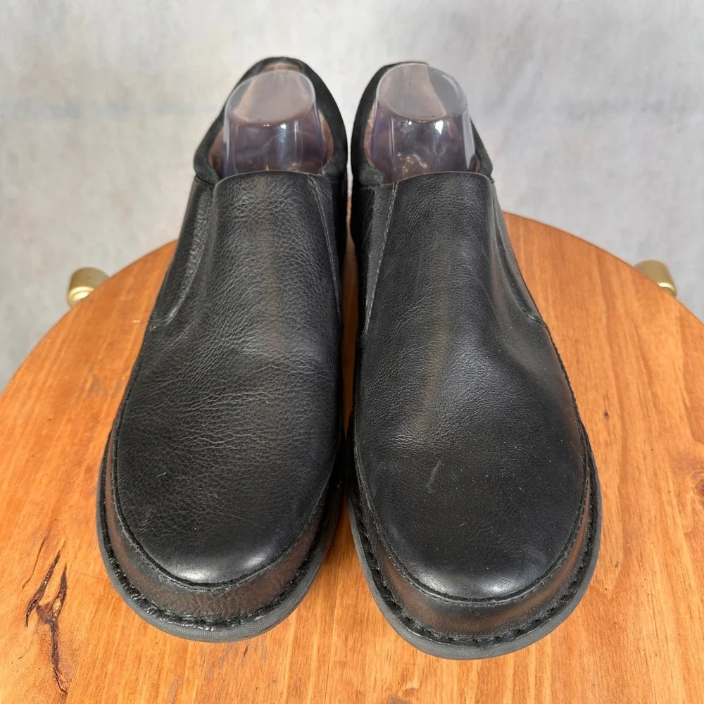 Born H48203 Slip On Loafers Mens 14 Black Good Leather Comfort Walking Shoes